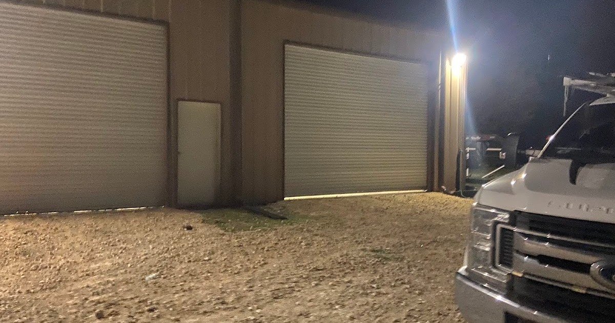 ry-commercial-garage-doors-night Commercial garage doors serviced by R&Y Garage Door Repair