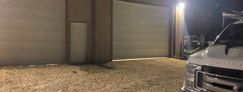 ry-commercial-garage-doors-night Commercial garage doors serviced by R&Y Garage Door Repair