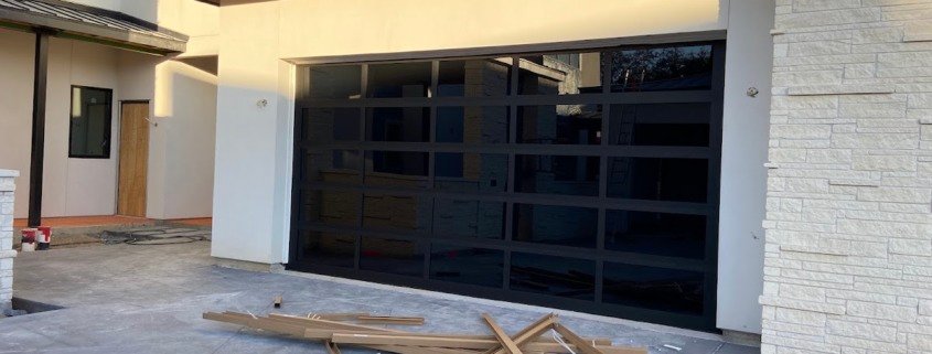 ry-glass-garage-door-install Modern glass garage door installed by R&Y Garage Door Repair