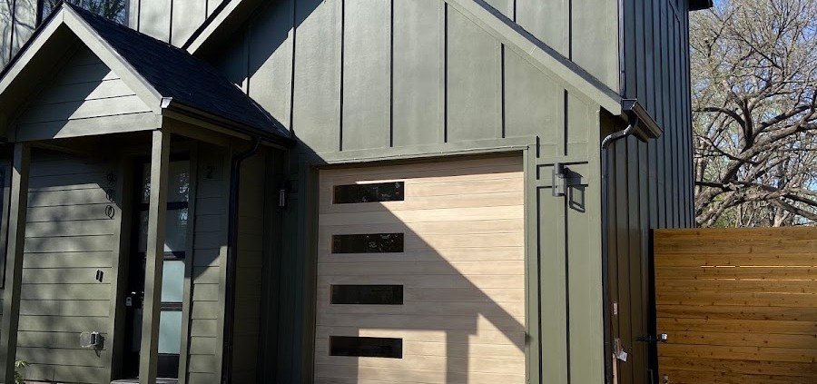 Modern single garage door installed by R&Y Garage Door Repair