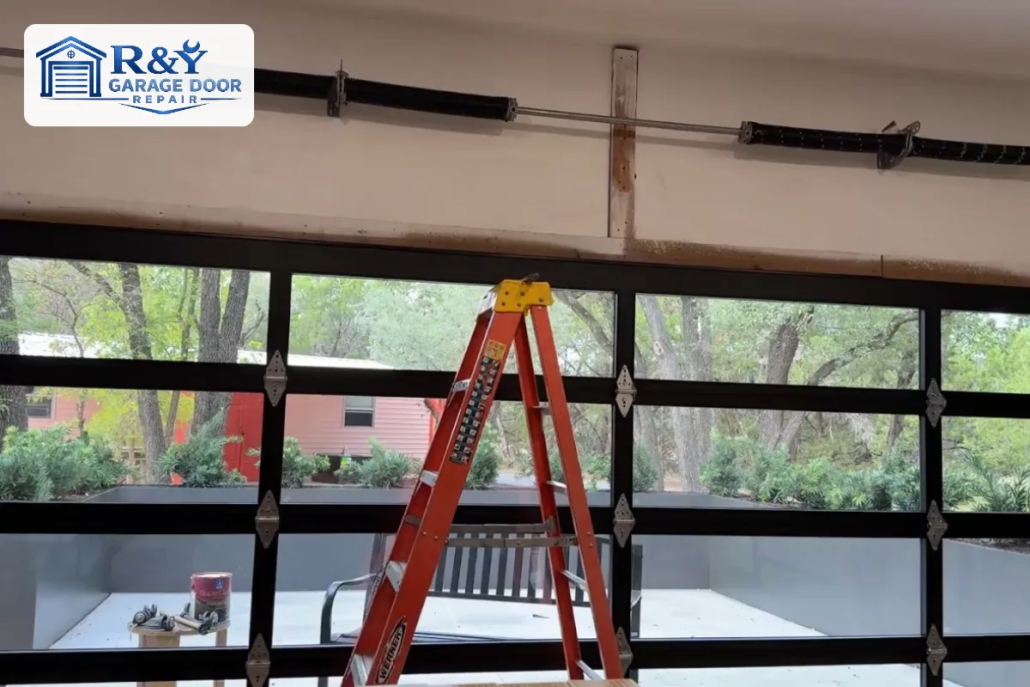 Garage door tracks, cables and rollers serviced by R&Y Garage Door Repair