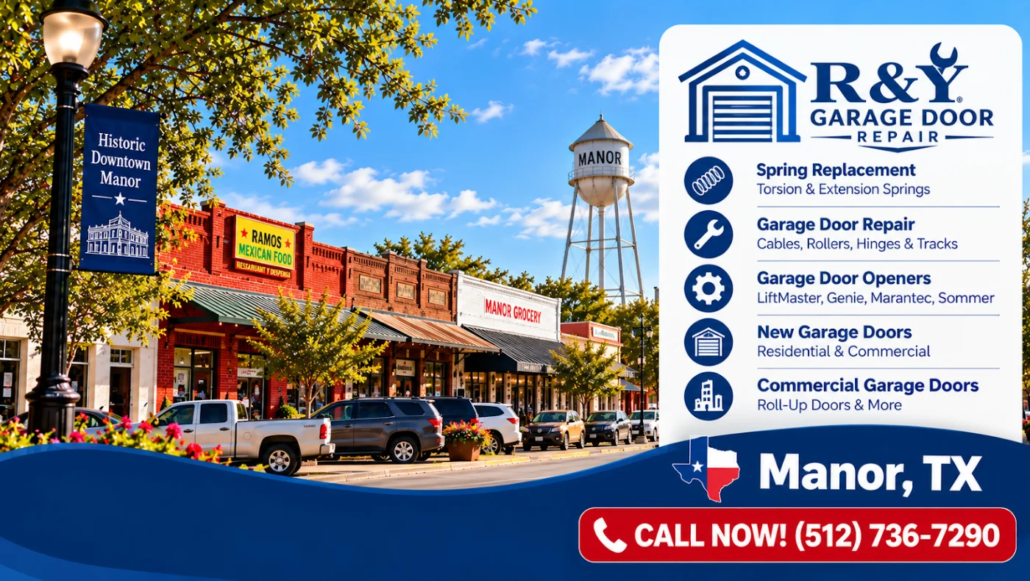 Garage door repair in Manor, TX – R&Y Garage Door Repair, call (512) 736-7290